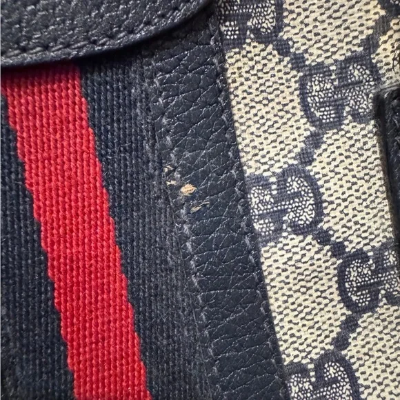 Gucci Navy and Cream Boston handbag with Certificate of authenticity - Picture 10 of 12